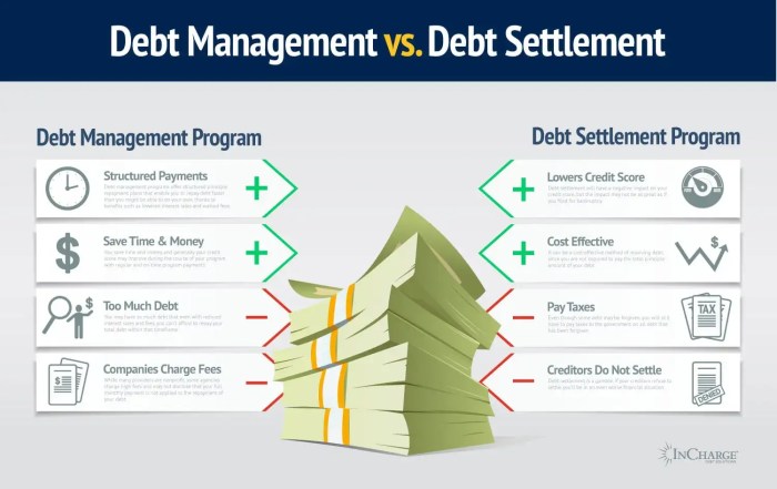 Debt settlement management vs alleviate financial solutions