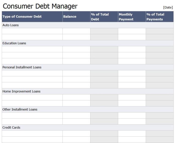 Debt reduction excel repayment installments calculation exceldatapro calculate insert